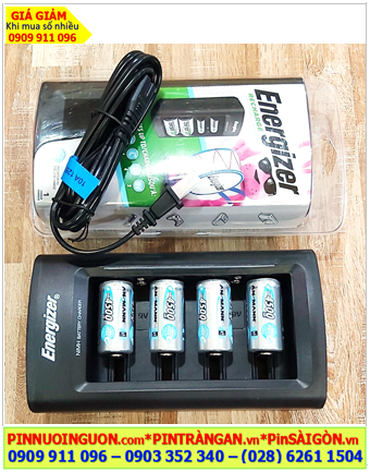 Energizer CHFC _Bộ sạc 4viên pin trung C 1.2v -Kèm sẳn 4 Pin sạc Ansman C4500mAh-1.2v Mignon 